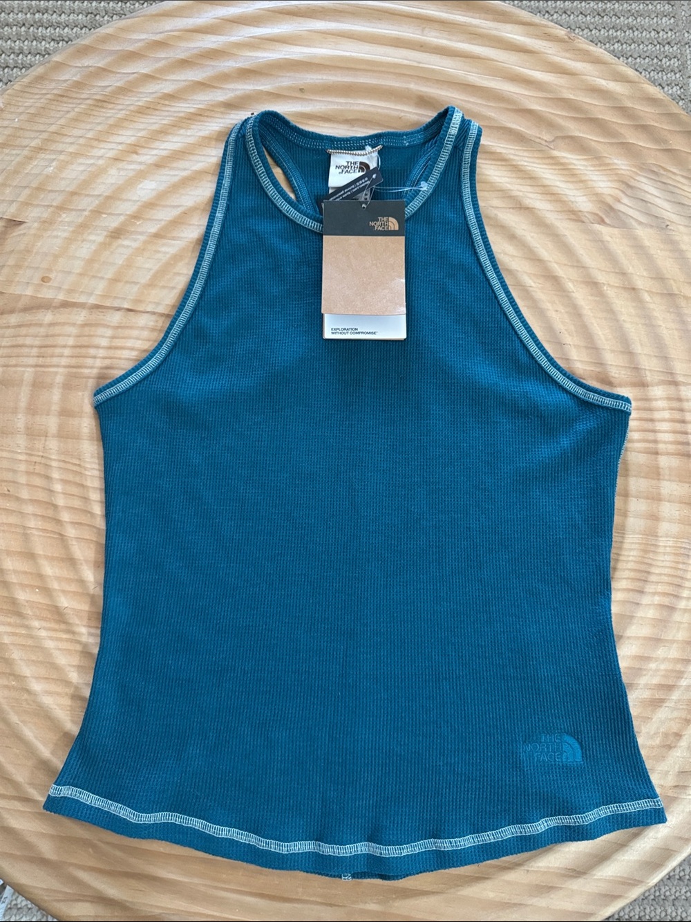 The North Face Women's Teal Ribbed High-Neck Racerback Tank
